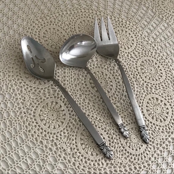 Vintage International Stainless 3 Piece Serving Set - Picture 1 of 3